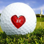 Mit Monogramm Vorläufe für moderne Herzvorlage rot Golfball