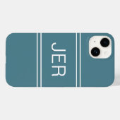 Mit Monogramm Vorläufe Modernes Türkis Case-Mate iPhone Hülle (Rückseite (Horizontal))