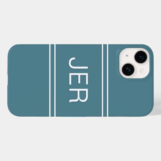 Mit Monogramm Vorläufe Modernes Türkis Case-Mate iPhone Hülle (Rückseite (Horizontal))