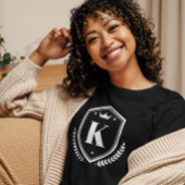 Mit Monogramm Vorname Initial Laurel Wreath Abzeic T-Shirt