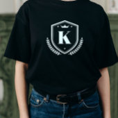 Mit Monogramm Vorname Initial Laurel Wreath Abzeic T-Shirt