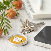 Mit Monogramm Wabenmuster mit Bienen Schlüsselanhänger (Seite)