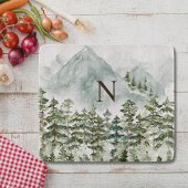 Mit Monogramm Wald und Gebirgslandschaft Wasserfar Schneidebrett