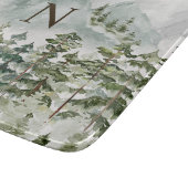 Mit Monogramm Wald und Gebirgslandschaft Wasserfar Schneidebrett (Ecke)