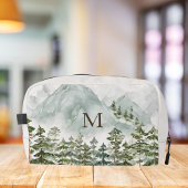Mit Monogramm Wald und Gebirgslandschaft Wasserfar Waschbeutel