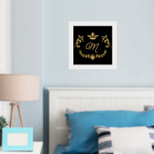 Mit Monogramm Wappen aus Weiß und Goldkrone Foliendrucke (In Situ (Schlafzimmer))