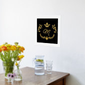 Mit Monogramm Wappen aus Weiß und Goldkrone Foliendrucke (Ablage(Küche))