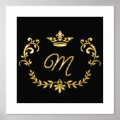 Mit Monogramm Wappen aus Weiß und Goldkrone Foliendrucke (Vorderseite)