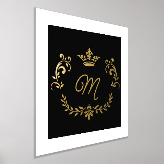 Mit Monogramm Wappen aus Weiß und Goldkrone Foliendrucke (Ablage )