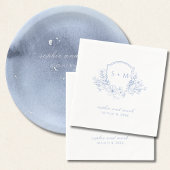 Mit Monogramm Wappen Blauer Blume Serviette