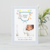 Mit Monogramm Wappen mit Aquarelltier Geburt Ankündigung (Stehend Vorderseite)