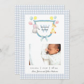 Mit Monogramm Wappen mit Aquarelltier Geburt Ankündigung (Vorne/Hinten)