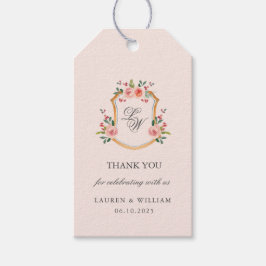 Mit Monogramm Wappen mit Blume Hochzeit Geschenkanhänger