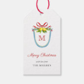Mit Monogramm Wappen mit Lemons Frohe Weihnachten Geschenkanhänger (Vorderseite)