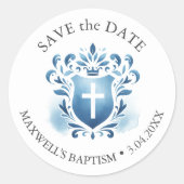 Mit Monogramm Wappen Runder Aufkleber (Vorderseite)