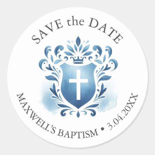 Mit Monogramm Wappen Runder Aufkleber (Vorderseite)