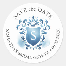 Mit Monogramm Wappen Runder Aufkleber