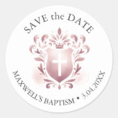 Mit Monogramm Wappen Runder Aufkleber (Vorderseite)