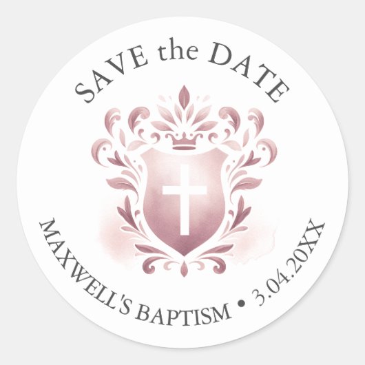 Mit Monogramm Wappen Runder Aufkleber (Vorderseite)