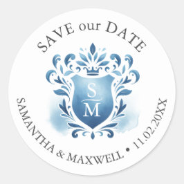 Mit Monogramm Wappen Runder Aufkleber