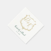 Mit Monogramm Wappen und Waldgrüne Hochzeit Serviette (Ecke)