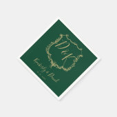 Mit Monogramm Wappen und Waldgrüne Hochzeit Serviette (Ecke)