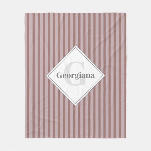 Mit Monogramm, warme Neutronen, braune und beige S Fleecedecke (Vorderseite)