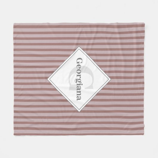 Mit Monogramm, warme Neutronen, braune und beige S Fleecedecke (Vorderseite (Horizontal))