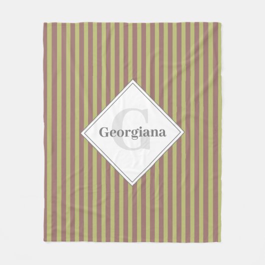 Mit Monogramm, warme Neutronen, braune und grüne S Fleecedecke (Vorderseite)