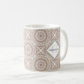 Mit Monogramm Wärmeleitneutrale Dot Mandala Diamon Kaffeetasse (VorderseiteRechts)