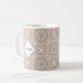 Mit Monogramm Wärmeleitneutrale Dot Mandala Diamon Kaffeetasse (Vorderseite Links)