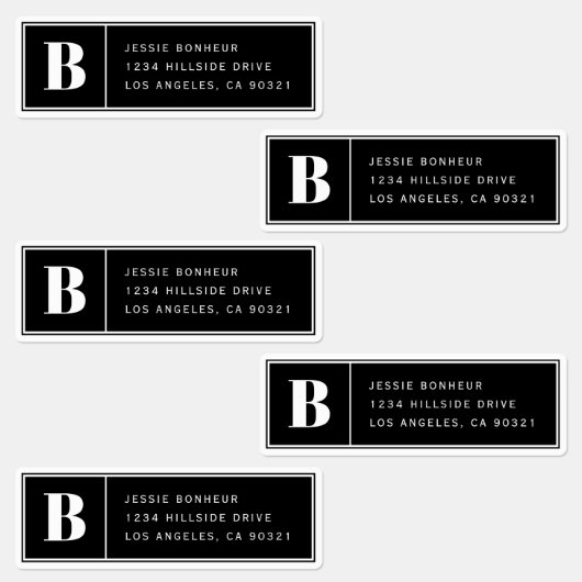 Mit Monogramm wasserdichte Etiketten | Anschrift o (Gruppe)