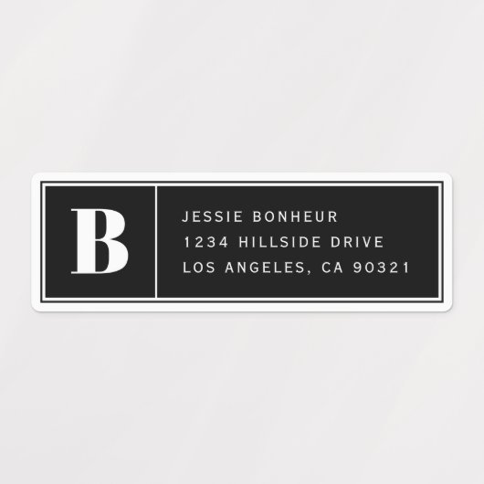 Mit Monogramm wasserdichte Etiketten | Anschrift o (Design 2)