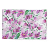 Mit Monogramm Wasserfarbe Blütenhandbemalt Kissenbezug (Rückseite)