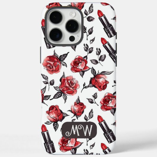 Mit Monogramm Wasserfarbe Floral Botanisches iPhon Case-Mate iPhone Hülle (Rückseite)