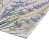 Mit Monogramm Wasserfarbe Lila Wildblume Wiese Schneidebrett (Ecke)