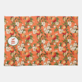 Mit Monogramm Wasserfarbe Peach Küchen Handtücher (Horizontal)