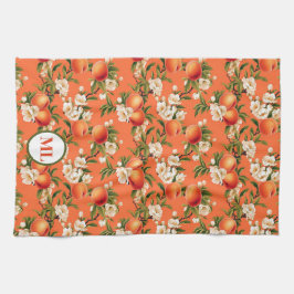 Mit Monogramm Wasserfarbe Peach Küchen Handtücher