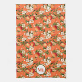 Mit Monogramm Wasserfarbe Peach Küchen Handtücher (Vertikal)
