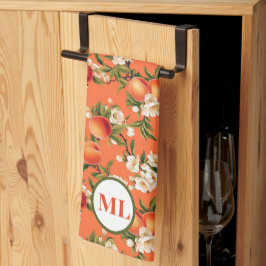 Mit Monogramm Wasserfarbe Peach Küchen Handtücher