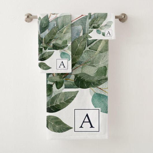 Mit Monogramm Wasserfarbe Rustikale Gewächshäuser Badhandtuch Set (Insitu)