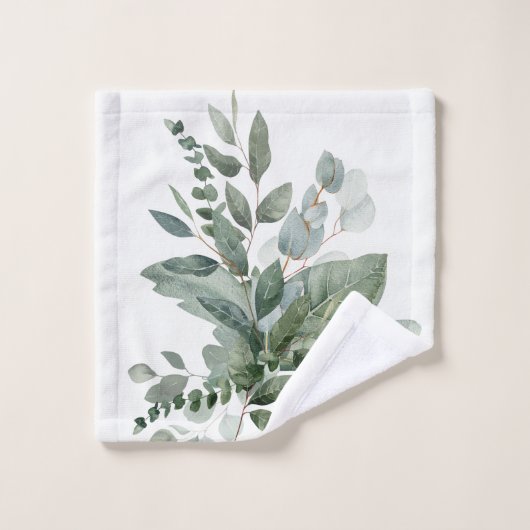 Mit Monogramm Wasserfarbe Rustikale Gewächshäuser Badhandtuch Set (Waschlappen)