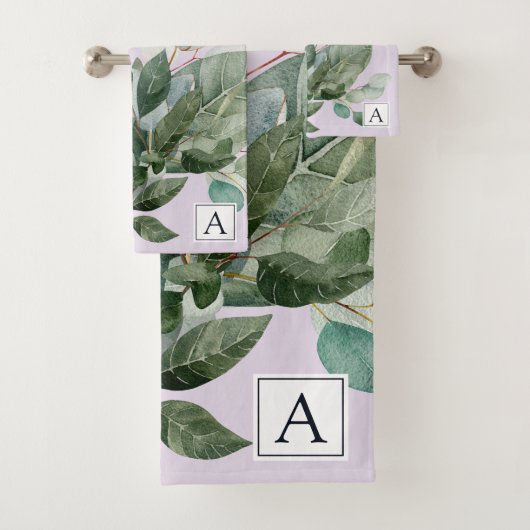 Mit Monogramm Wasserfarbe Rustikale Gewächshäuser Badhandtuch Set (Insitu)