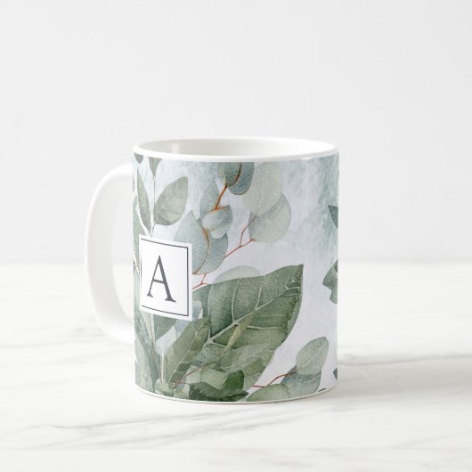 Mit Monogramm Wasserfarbe Rustikale Gewächshäuser Kaffeetasse (Vorderseite Links)
