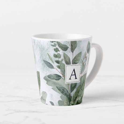 Mit Monogramm Wasserfarbe Rustikale Gewächshäuser Milchtasse (Rechte Ecke)