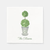 Mit Monogramm Wasserfarbe Serviette (Vorderseite)