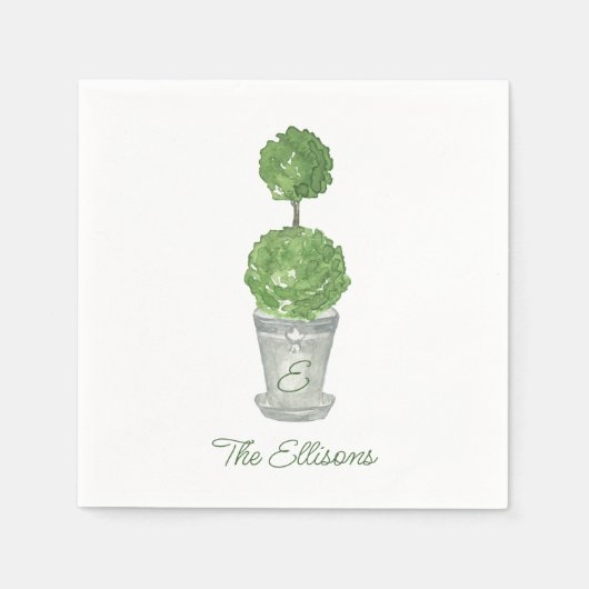 Mit Monogramm Wasserfarbe Serviette (Vorderseite)