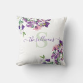 Mit Monogramm Wasserfarbe Süße Pea Kissen (Vorderseite)