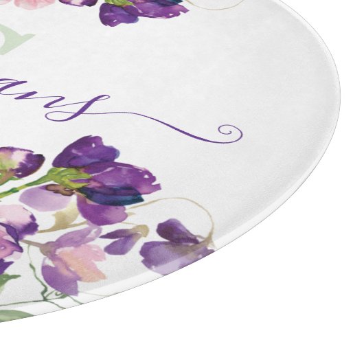 Mit Monogramm Wasserfarbe Süßholz-Zuschnitt Schneidebrett (Ecke)