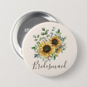 Mit Monogramm Wasserfarbe Vintag Rustikale Sonnenb Button (Vorne & Hinten)